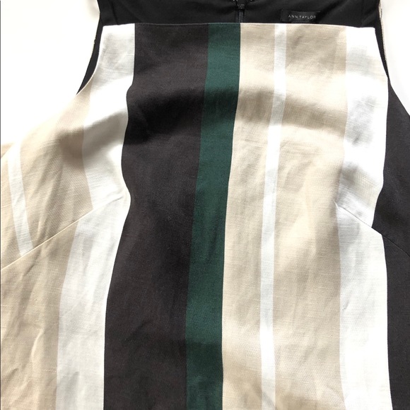 Ann Taylor Linen Stripe Square Front Dress - Picture 5 of 10